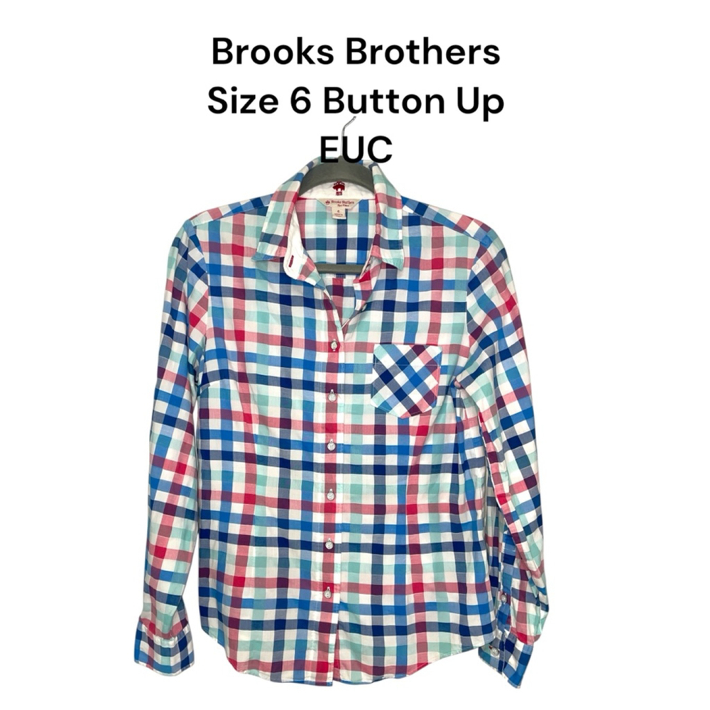 Women's Brooks Brothers Button Up Size 6 Multicolor Plaid